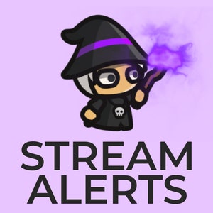 Magical Animated Alerts for Twitch Streams, Cute Kawaii Chibi Overlay, Follower Subscriber Cheer Raid Donation, Mage Wizard Witch Halloween