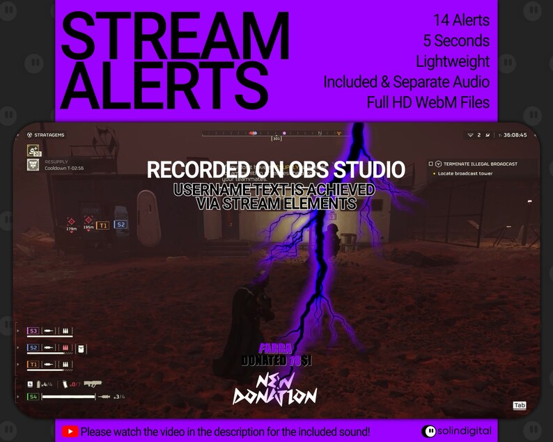 Lightning Strike Stream Alerts for Twitch, Electric Thunder Flash ...