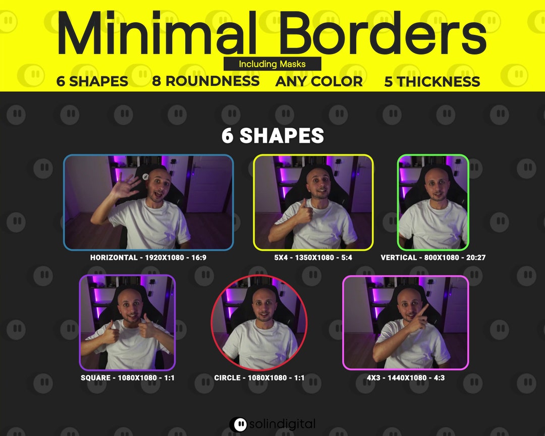 Minimal Border Overlays, Camera Layout for Streaming, Easy to Implement