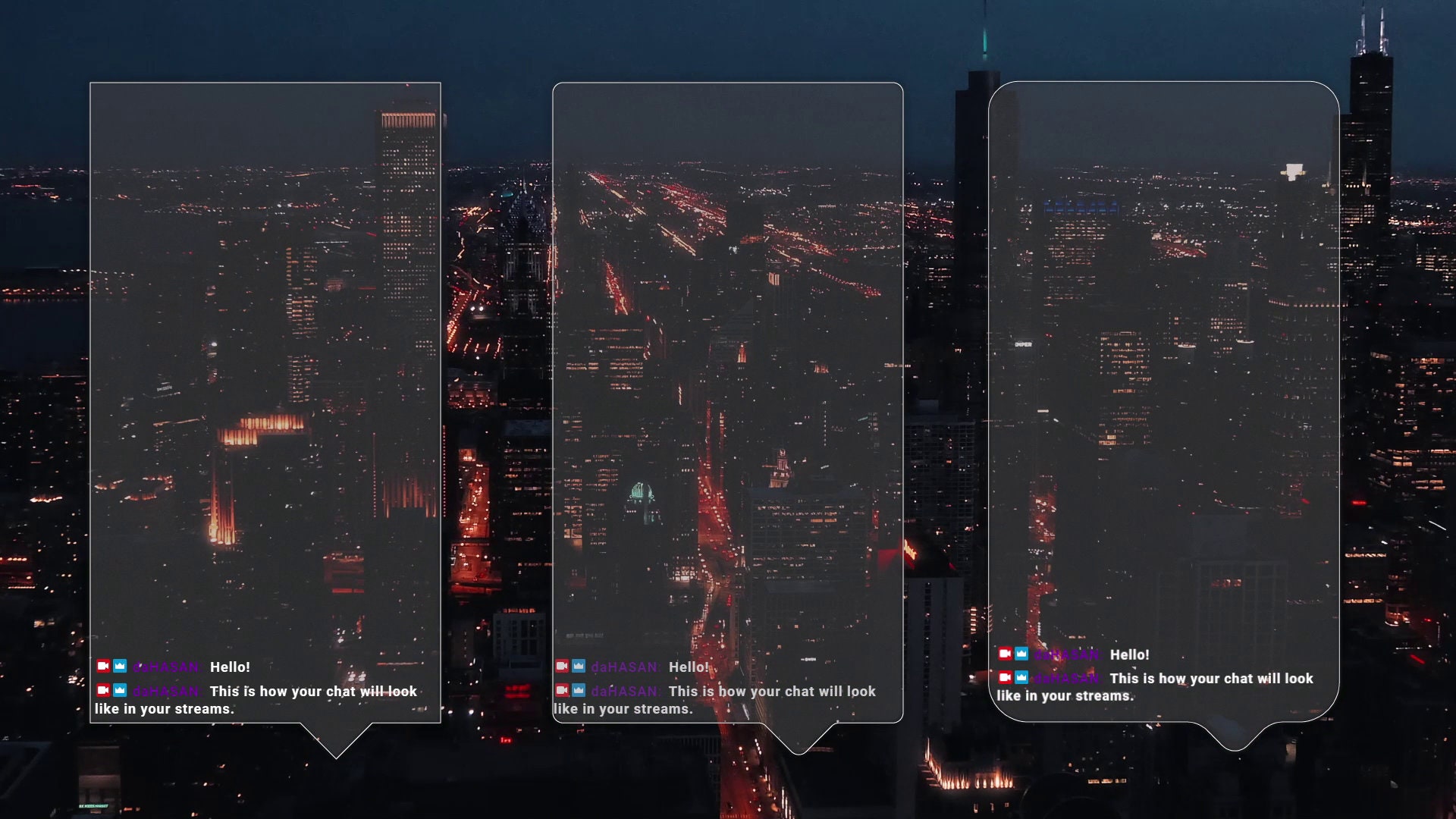 Twitch Chat Box, Scalable, Mix and Match Stream Overlays for OBS, Semi ...