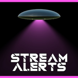 UFO Animated Alerts for Twitch Streams, Spooky Alien Alert Overlay, Follower Subscriber Cheer Gift Raid Donation Member Superchat