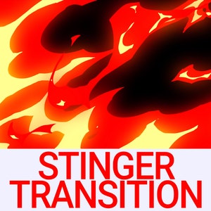 Fire Stinger Transition, Burning Blazing Flame Animated Overlays with Sound for Twitch, YouTube, Facebook and Kick Streamers & VTubers