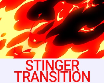Fire Stinger Transition, Burning Blazing Flame Animated Overlays with Sound for Twitch, YouTube, Facebook and Kick Streamers & VTubers