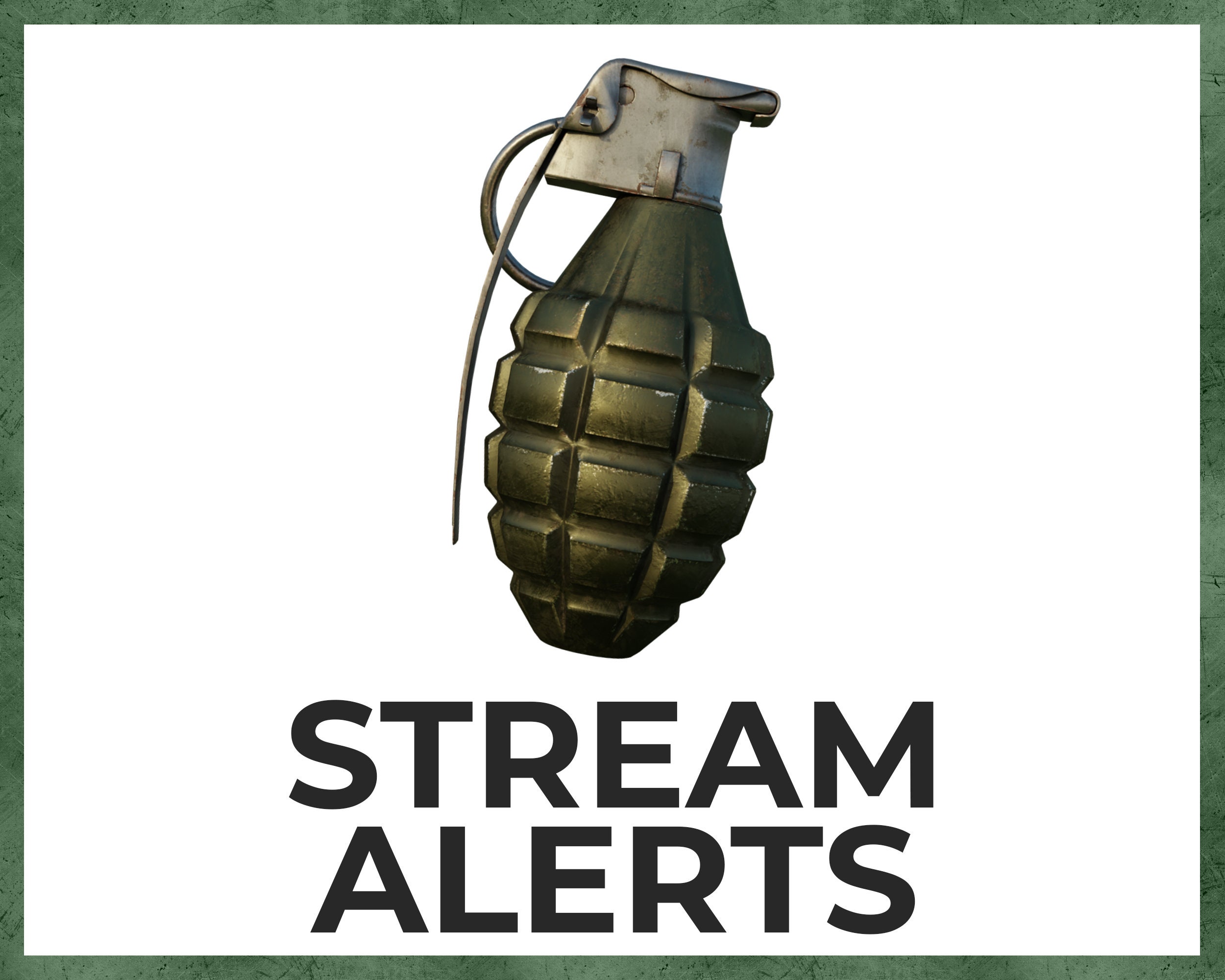 Gun Metal Stream Alert Example MK2 Grenade Stream Alerts, Military Overlays for Twitch Youtube and ...