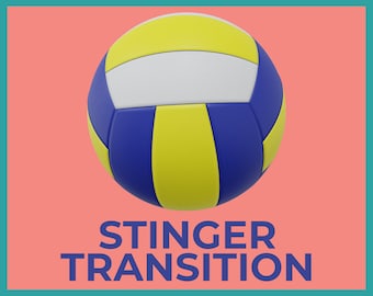 Volleyball Stinger Transition, Volley Ball Animated Twitch Overlays, Sports Twitch Transitions with Sound for Streamers