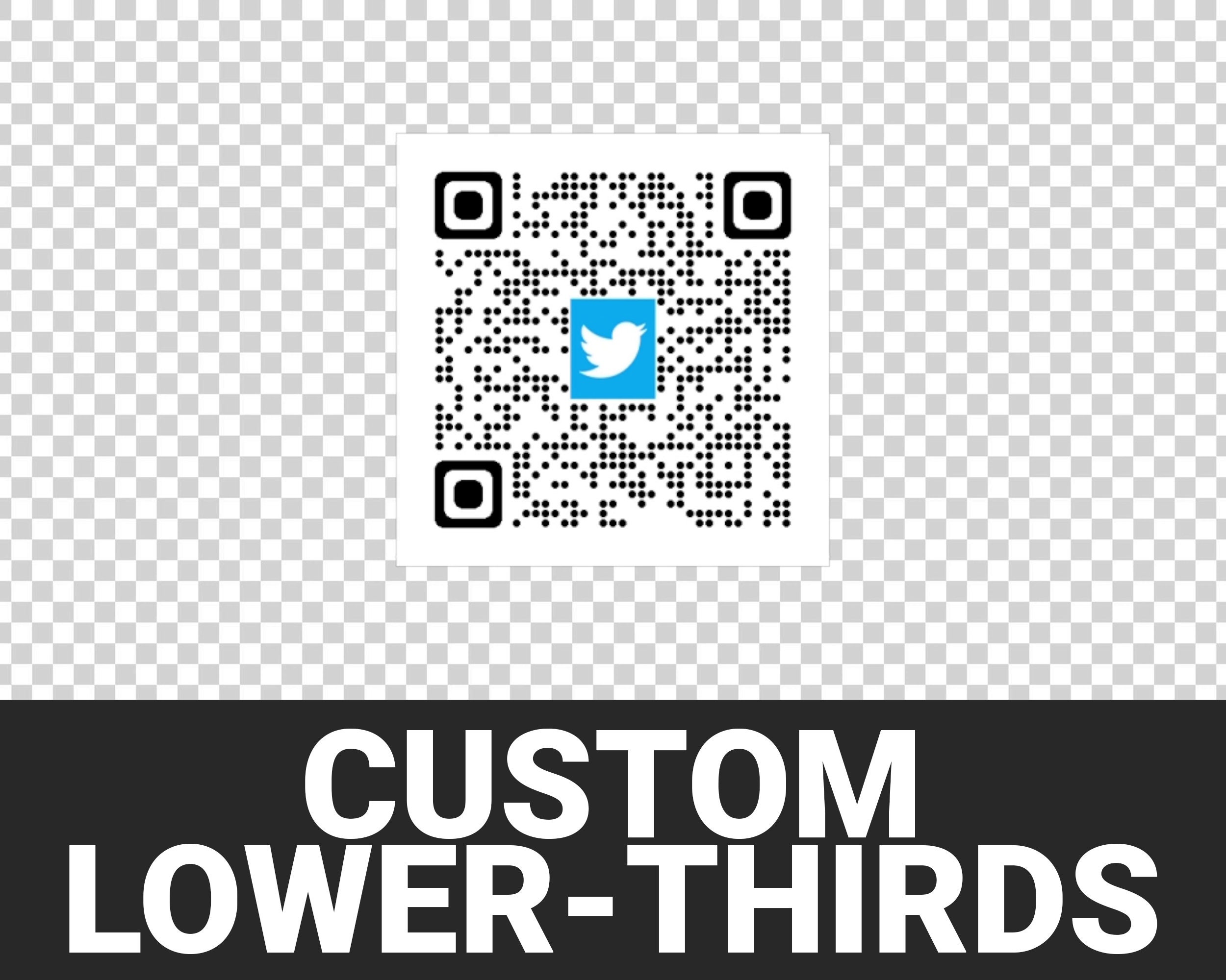 Custom QR Code Social Media Lower Thirds for Twitch Overlays, Animated ...
