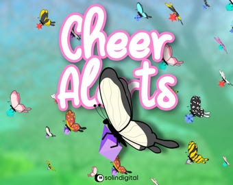 Butterfly Cheer Alerts | Twitch Bits Butterfly Animation | Spring Fantasy Stream Overlay | Twitch Kick YouTube | Streamer & VTuber Asset
