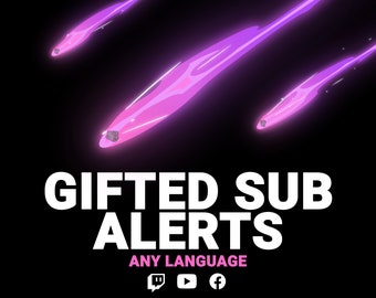 Meteor Gifted Sub Alerts, Comet Fall Impact Fire Subscriber Bomb Overlay for Twitch Streamers & VTubers, Any Language with Sound