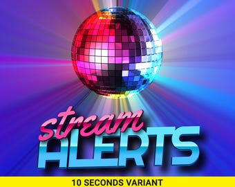 Alertas de transmisión de bola de discoteca para Twitch, superposiciones animadas ligeras y con estilo retro para YouTube, Facebook y Kick, OBS y Streamlabs, 5 sonidos