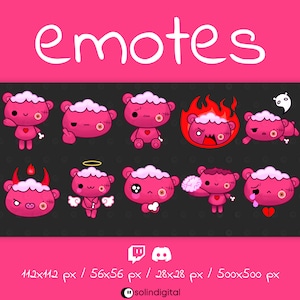 Zombie Teddy Bear Emotes, 10x Kawaii Cute Spooky Halloween Emotes For Twitch Streamers and Discord Servers