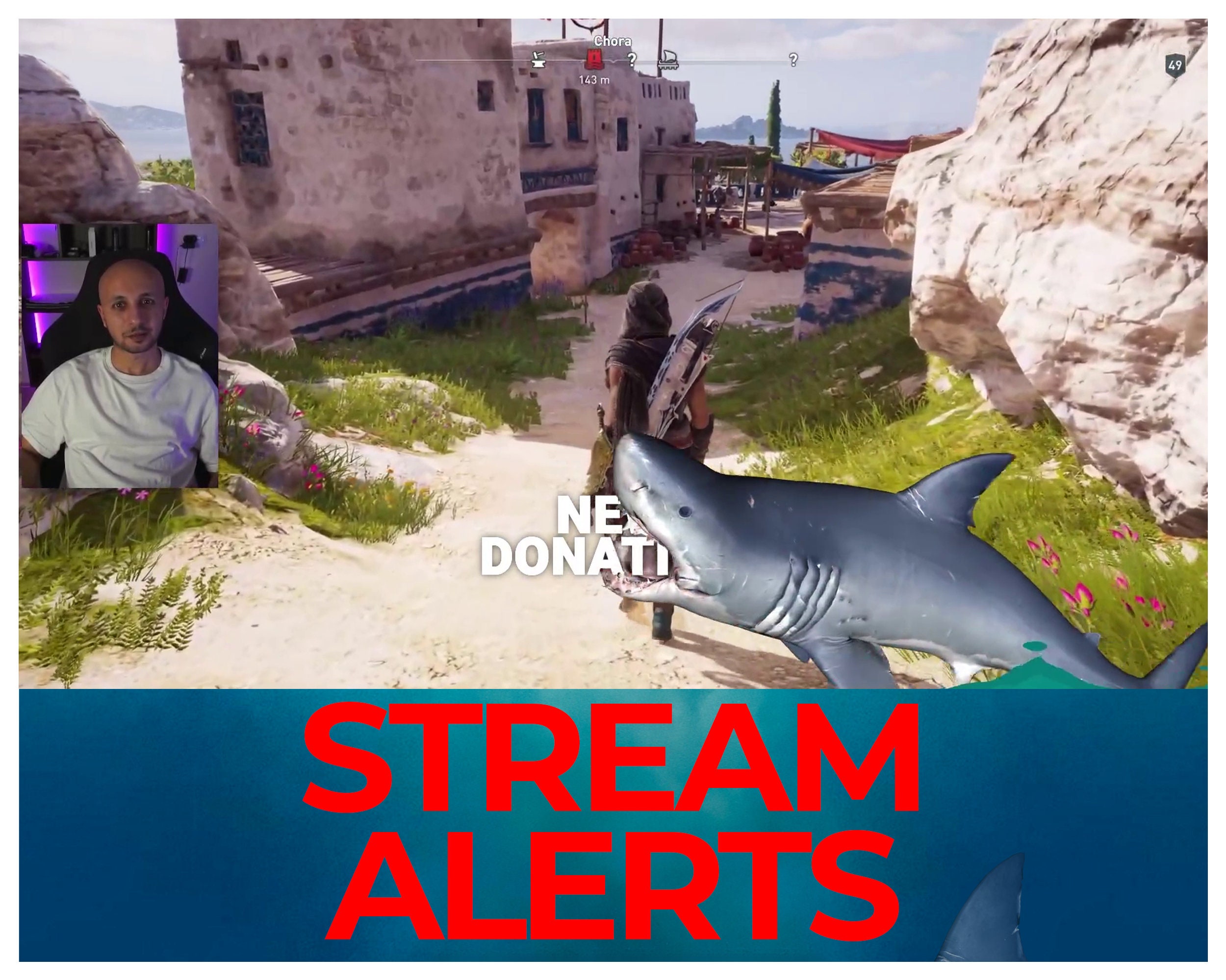Shark Stream Alerts, Jaws Overlays for Twitch Youtube, Kick and ...