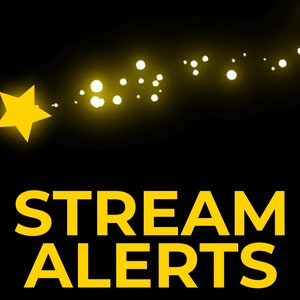 Animated Alerts for Twitch Streams, Shooting Star and Sparkles Alert Overlay, Follower Subscriber Cheer Raid Donation Gift YouTube Facebook