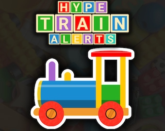 Toy Hype Train Alerts with Levels, Steam Train Twitch Alerts, Start - Level Up - All Time High, Animated Twitch Overlays with Sound