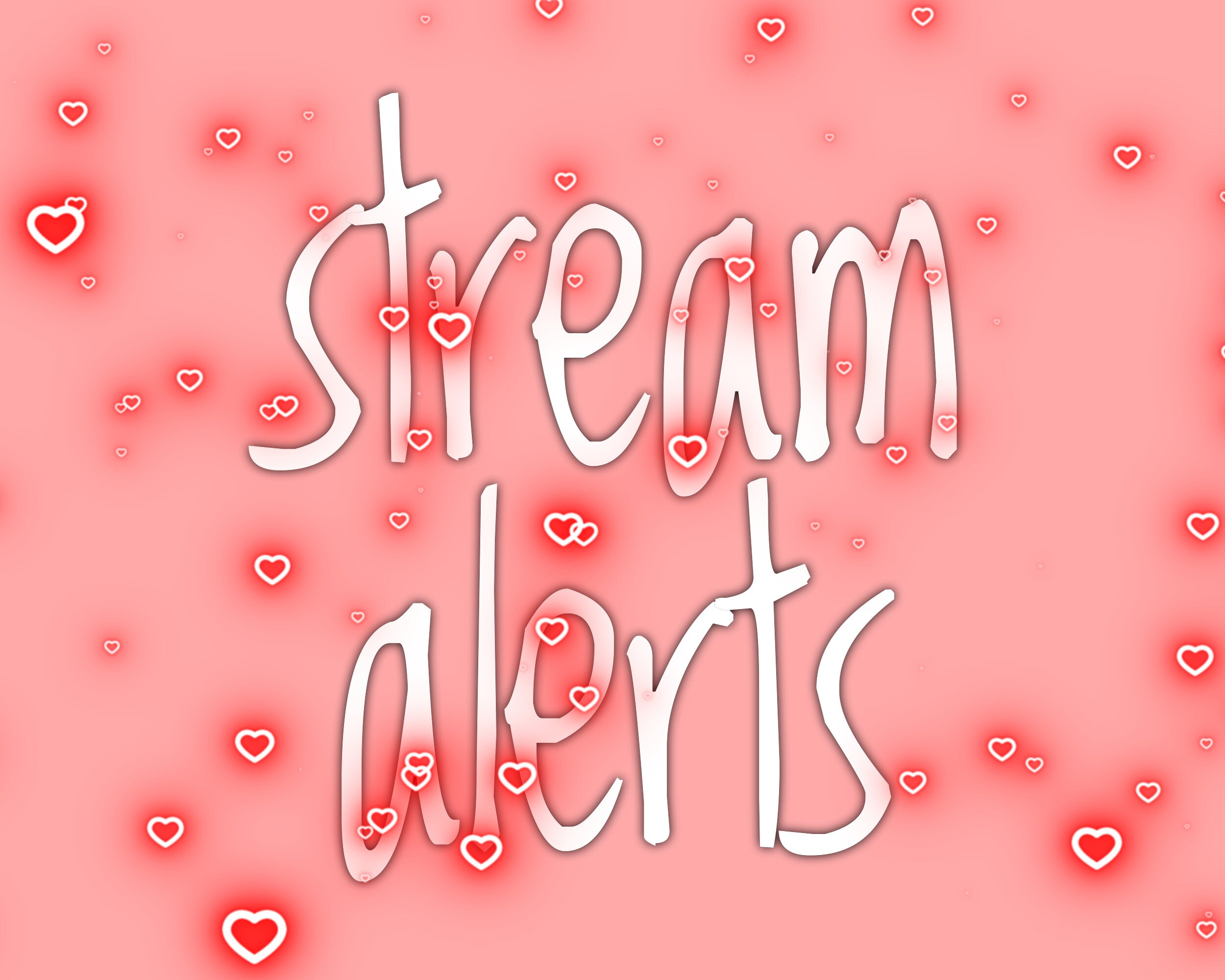Falling Hearts Stream Alerts, Cute Valentine's Day Love Neon Sound Overlay for Twitch, Cheer Donation Gift Alerts For Streamers & VTubers