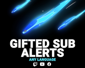 Avvisi sub dotati di Meteor, sovrapposizione bomba per abbonati Comet Fall Impact Fire per streamer Twitch e VTuber, qualsiasi lingua con audio
