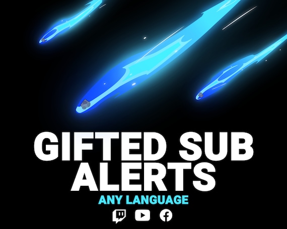 Meteor Gifted Sub Alerts, Comet Fall Impact Fire Subscriber Bomb Overlay for Twitch Streamers & VTubers, Any Language with Sound