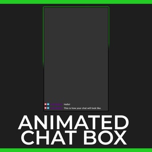 Twitch Animated Chat Box, Scalable, Mix and Match Stream Overlays pour OBS, semi-transparent, vert