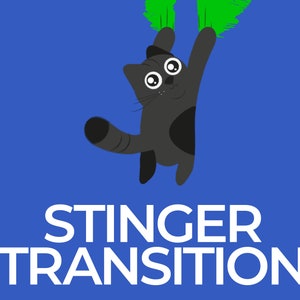 Falling Cat Stinger Transition, Animated Twitch Overlays, Twitch Transitions with Sound for Streamers, Cute Kitten Tearing The Curtain Scene