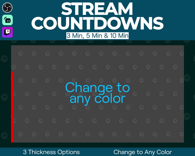Timer Border Stream Countdown, Loading Border, Stream Starting Timer, 3 5 10 Minutes ...