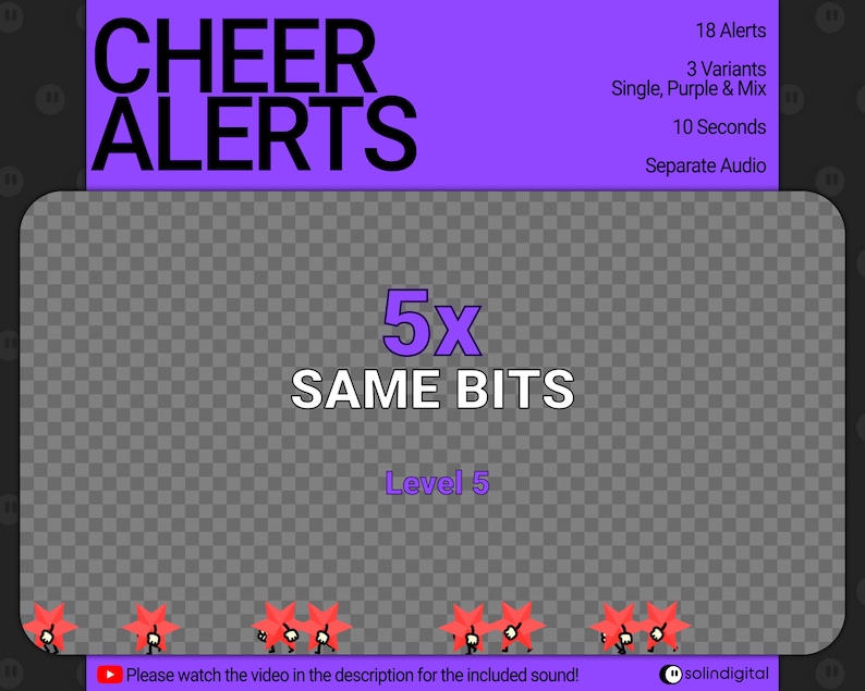 Running Bits Cheer Alerts, Diamond Funny Jewelry Cute Sound Overlay for ...