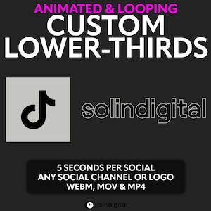 Cube Custom Social Media Lower Thirds for Twitch, YouTube, Tiktok, Kick, Facebook Streams and Videos, Rotating Socials Widget