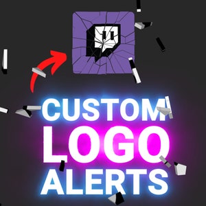 Custom Logo Gifted Sub Alerts for Twitch Streams, Bit Cheer Donation Gifter Subscriber Overlays
