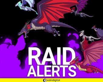 Dragon Raid Alerts for Twitch Streamers, Fire Drake Wyvern Flame Animated VTuber Overlay, YouTube Facebook and Kick, OBS and Streamlabs