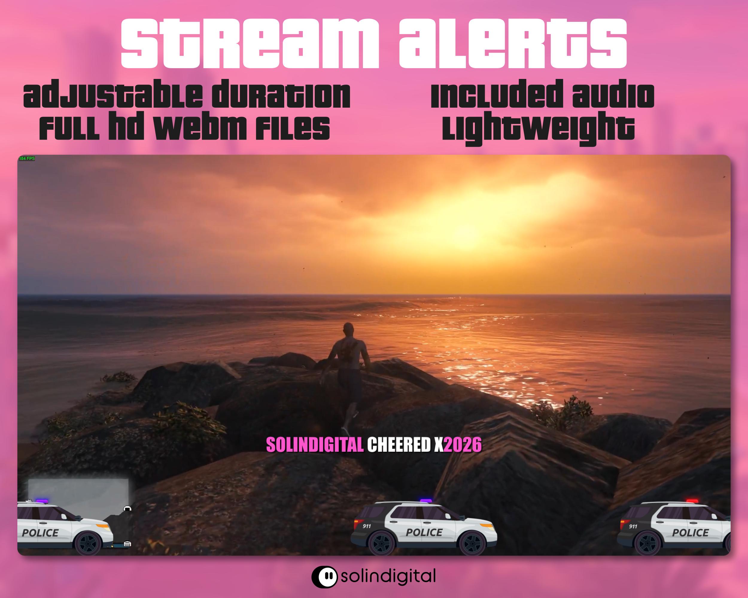 Gun Metal Stream Alert Example Police Chase Stream Alerts | High-speed Pursuit Animation With Sound ...