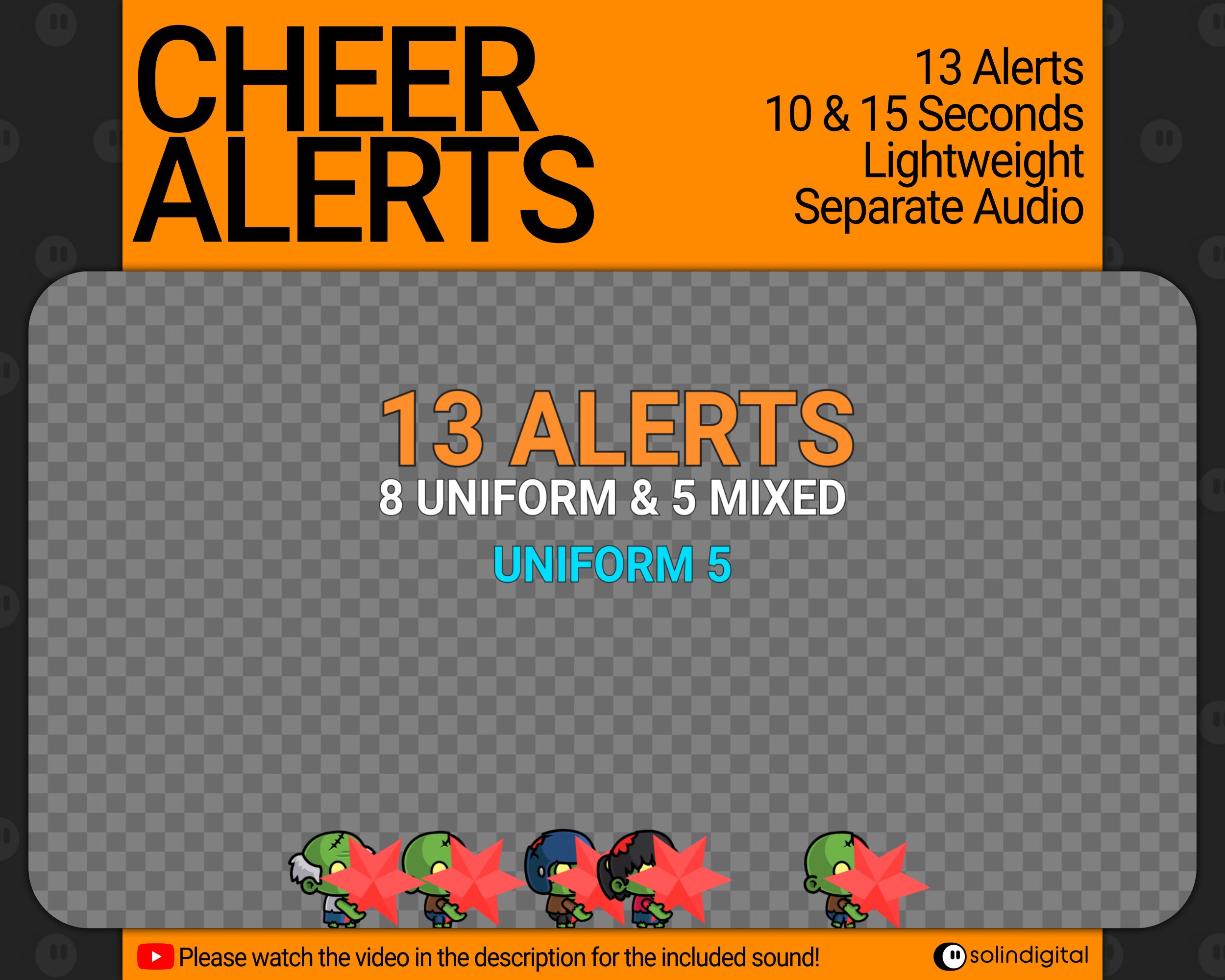 Chibi Zombies Cheer Alerts, Cute Spooky Halloween Cartoon DBD Bit ...
