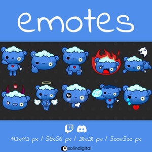 Zombie Teddy Bear Emotes, 10x Kawaii Cute Spooky Halloween Emotes For Twitch Streamers and Discord Servers