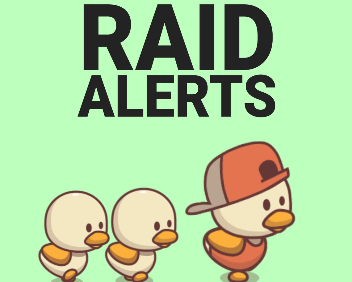 Duckling Raid Alerts, Cute Chibi Host Kawaii Bird Funny Animal Animated ...
