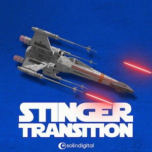 Sci-fi-stridsflygplans Stinger-övergång | Space Wars Fly-By Star Scene Change Animation | Twitch YouTube Kick Overlay | OBS Streamlabs