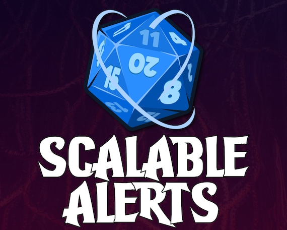Dice Roll Scalable Alerts for Twitch, Animated Dragon Dungeon Tabletop Overlay with Sound, DnD Game Graphics Assets for Streamers & VTubers