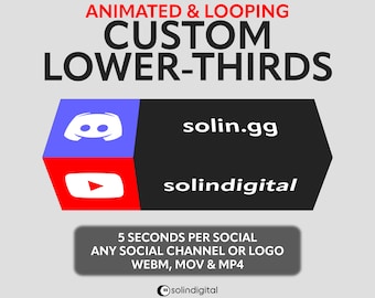 Custom Social Media Lower Thirds for Twitch, YouTube, Tiktok, Kick, Facebook Streams and Videos, Cuboid Rotating Socials Widget, Transparent