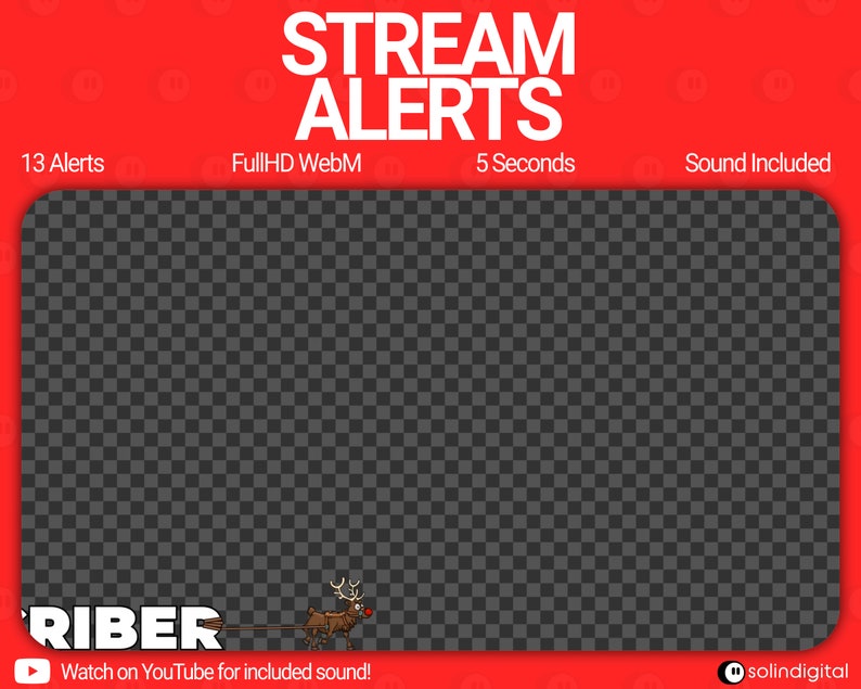 Full Alert Santa & Rudolf Full-screen Alerts for Twitch Streams, Christmas New ...