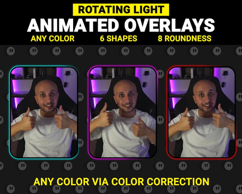 Rotating Light Animated Overlays Camera Layout for Streaming - Etsy UK