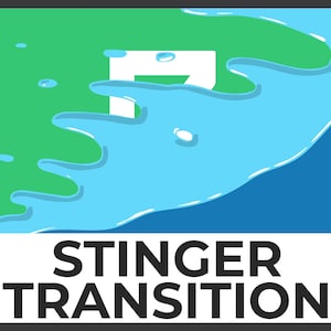 Wipe Stinger Transition, Animated Twitch Overlays, Cute Twitch Transitions with Sound for Streamers, Blue