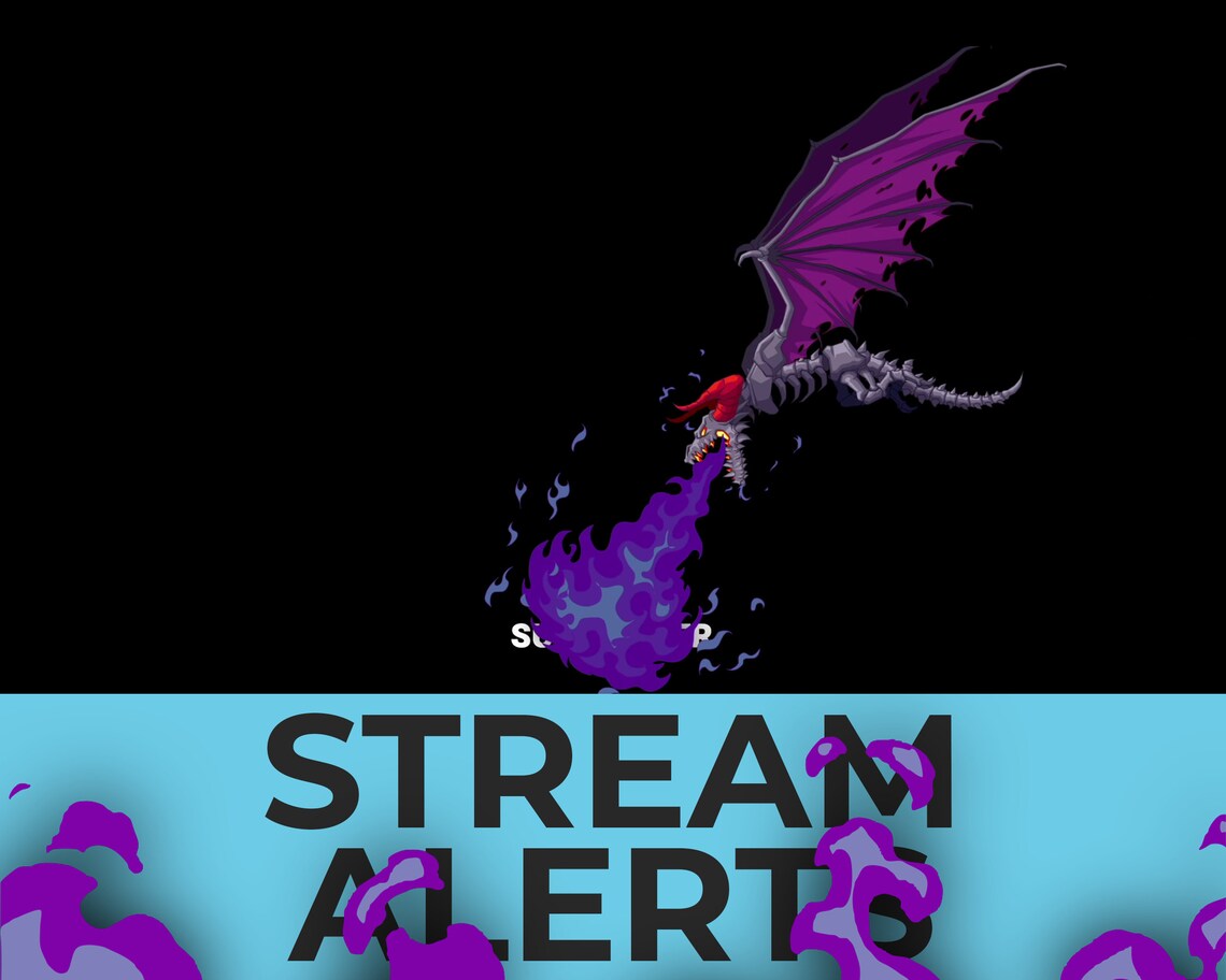 Dragon Animated Alerts for Twitch Streams Skeleton Drake - Etsy