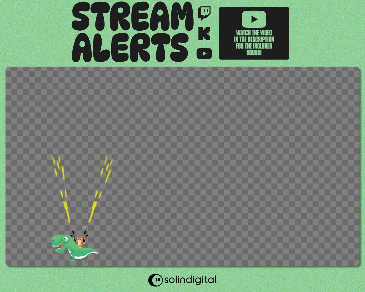 Dino Cat Stream Alerts | Cat Riding Dinosaur Shooting Rifles Animation ...