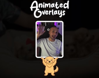 Heavy Lifting Dog Camera Overlay | Animated Webcam Border | Funny Puppy OBS Streamlabs Overlay | Canine Twitch YouTube Kick Camera Frame