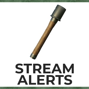 Alerty strumieniowe granatów M24, nakładki wojskowe na Twitch YouTube i Facebook, obserwujący subskrybent członek, jak cheerleading, prezent, darowizna z dźwiękiem