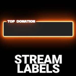 Animierte Orange Sabre Stream Labels, Twitch Labels, Neueste Follower Abonnenten Tipp Cheer Mitglied, Top Gifter Spende Cheer, Light Overlay