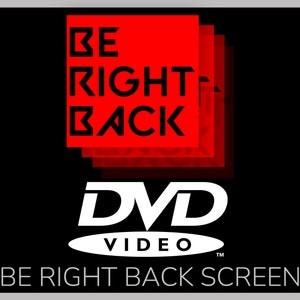 DVD Screensaver Be Right Back Screen, pantallas animadas BRB, superposiciones de Twitch para Streamers, diseño de transmisión ligero