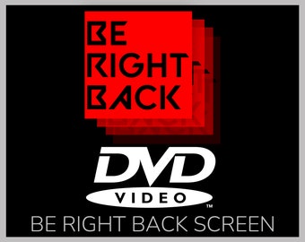 DVD Screensaver Be Right Back Screen, BRB Animated Screens, Twitch Overlays for Streamers, Lightweight Stream Design