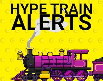 Locomotive Hype Train Alerts with Levels, Steam Train Twitch Alerts, Start - Level Up - All Time High, Animated Twitch Overlays with Sound