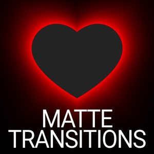Heart Matte Stinger Transitions, Cute Love Valentine&#39;s Day Animated Kawaii Twitch Overlays for Streamers, 11 Colors
