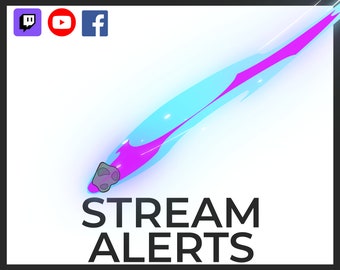 Animated Alerts for Twitch Streams, Meteor Fall Impact and Fire Alert Overlay, Follower Subscriber Cheer Host Raid Donation Member Superchat