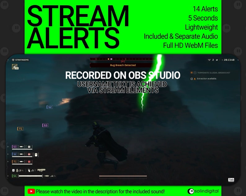 Lightning Strike Stream Alerts for Twitch, Electric Thunder Flash ...