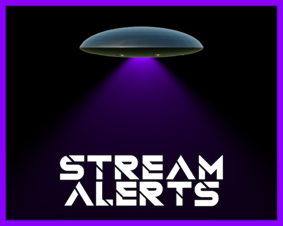 UFO Animated Alerts for Twitch Streams, Spooky Alien Alert Overlay 