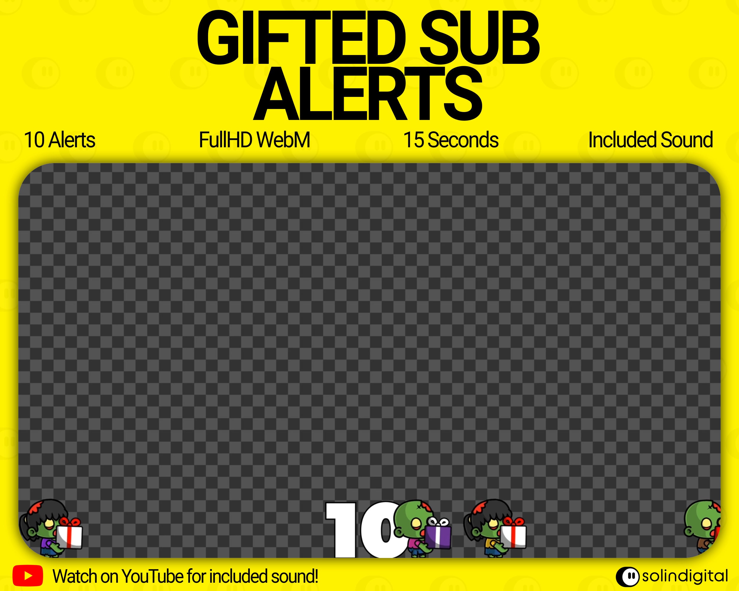 Chibi Zombies Gifted Subscriber Alerts for Twitch Streams, Cute Spooky ...